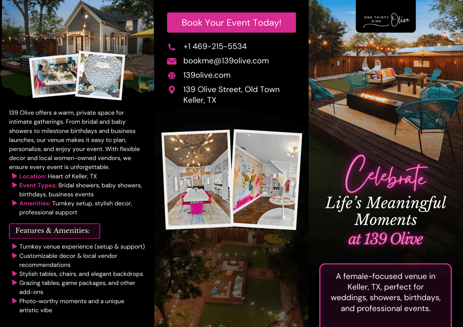 139 Olive — Celebrate Life's Meaningful Moments brochure
